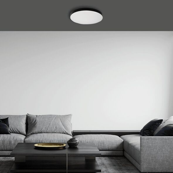 Lampa sufitowa Milagro Ledowy plafon Maya 13W czarna z czujnikiem ruchu zmierzchu