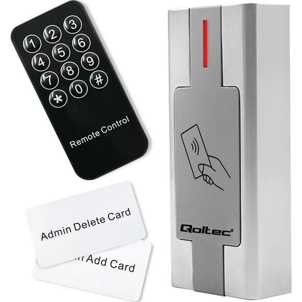 Qoltec Zbliżeniowy czytnik kart i breloków RFID | Metalowa obudowa