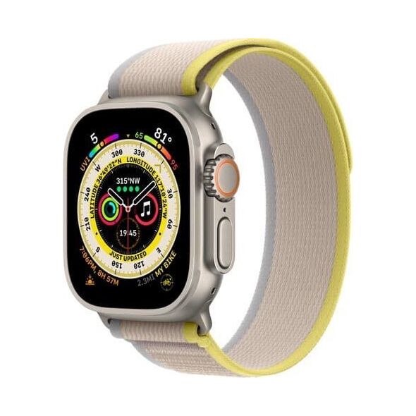 Apple Opaska Trail w kolorze żółtym/beżowym do koperty 49 mm - rozmiar M/L