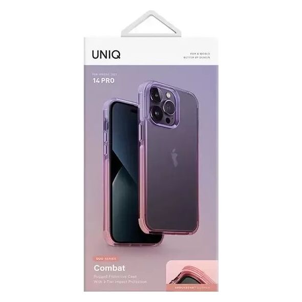 Uniq UNIQ etui Combat Duo iPhone 14 Pro 6,1" liliowo-różowy/lilac lavender-pink