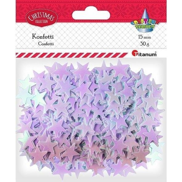 Titanum Konfetti Gwiazdki 19mm 30g bladoróżowe