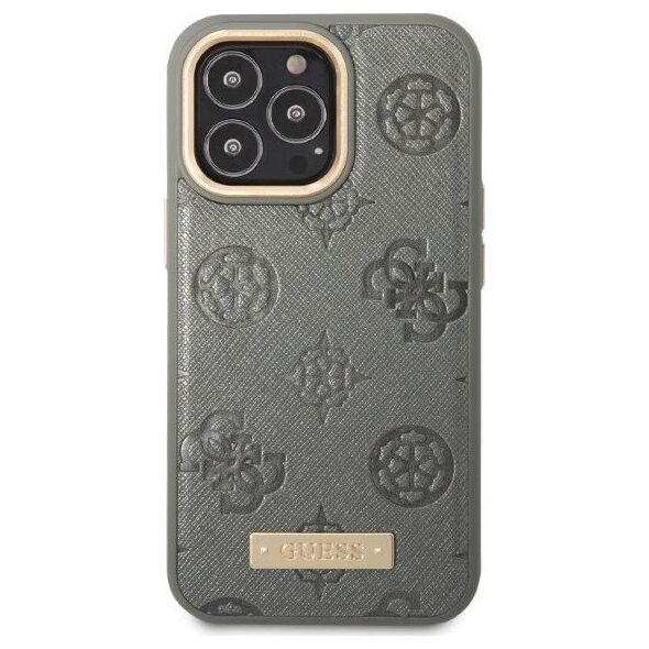 Guess Guess GUHMP13LSAPSTG iPhone 13 Pro / 13 6,1" szary/grey hardcase Peony Logo Plate MagSafe NoSize