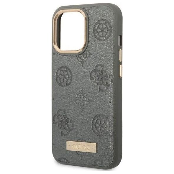 Guess Guess GUHMP13LSAPSTG iPhone 13 Pro / 13 6,1" szary/grey hardcase Peony Logo Plate MagSafe NoSize