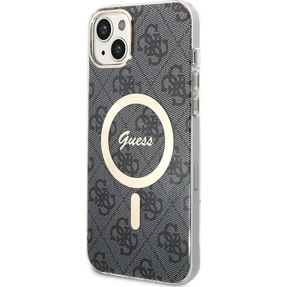Guess Zestaw Guess GUBPP14MH4EACSK Case+ Charger iPhone 14 Plus 6,7" czarny/black hard case 4G Print MagSafe NoSize