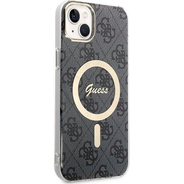 Guess Zestaw Guess GUBPP14MH4EACSK Case+ Charger iPhone 14 Plus 6,7" czarny/black hard case 4G Print MagSafe NoSize