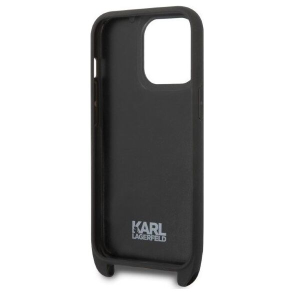 Karl Lagerfeld Karl Lagerfeld KLHCP14LSTMMK iPhone 14 Pro 6,1" hardcase czarny/black Monogram Plaque Logo Strap NoSize