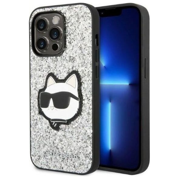 Karl Lagerfeld Karl Lagerfeld KLHCP14XG2CPS iPhone 14 Pro Max 6,7" srebrny/silver hardcase Glitter Choupette Patch NoSize
