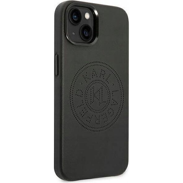 Karl Lagerfeld KARL LAGERFELD IPHONE 14 PLUS LEATHER PERFORATED LOGO KLHCP14MFWHK BLACK
