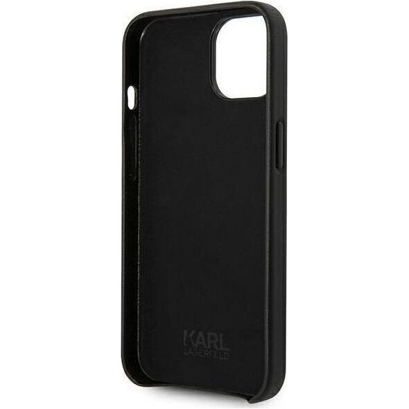 Karl Lagerfeld KARL LAGERFELD IPHONE 14 PLUS LEATHER PERFORATED LOGO KLHCP14MFWHK BLACK