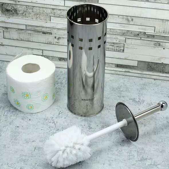 KingHoff SZCZOTKA DO WC Z POJEMNIKIEM ZE STALI NIERDZEWNEJ KINGHOFF KK-3220