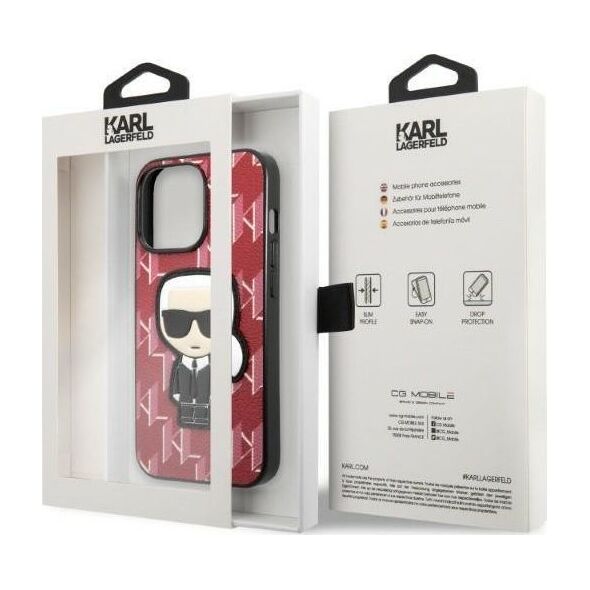 Karl Lagerfeld Etui Karl Lagerfeld KLHCP13LPMNIKPI Apple iPhone 13 Pro hardcase czerwony/red Monogram Ikonik Patch