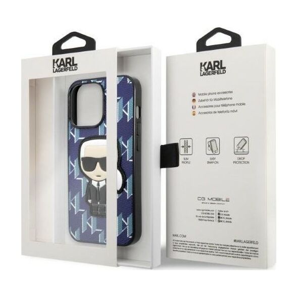 Karl Lagerfeld Etui Karl Lagerfeld KLHCP13LPMNIKBL Apple iPhone 13 Pro hardcase niebieski/blue Monogram Ikonik Patch