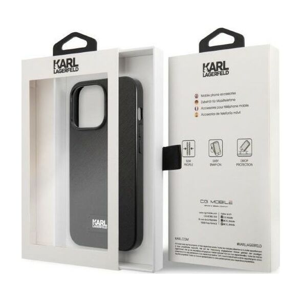 Karl Lagerfeld Etui Karl Lagerfeld KLHCP13LSFMP2K Apple iPhone 13 Pro hardcase czarny/black Saffiano Plaque