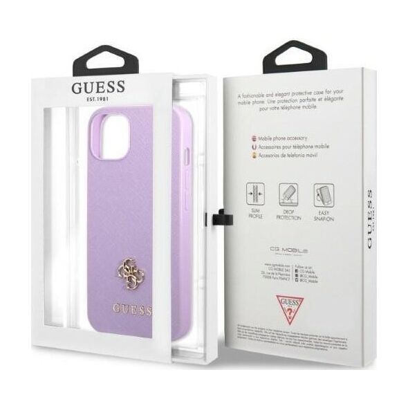 Guess Etui Guess GUHCP13SPS4MU Apple iPhone 13 mini purpurowy/purple hardcase Saffiano 4G Small Metal Logo