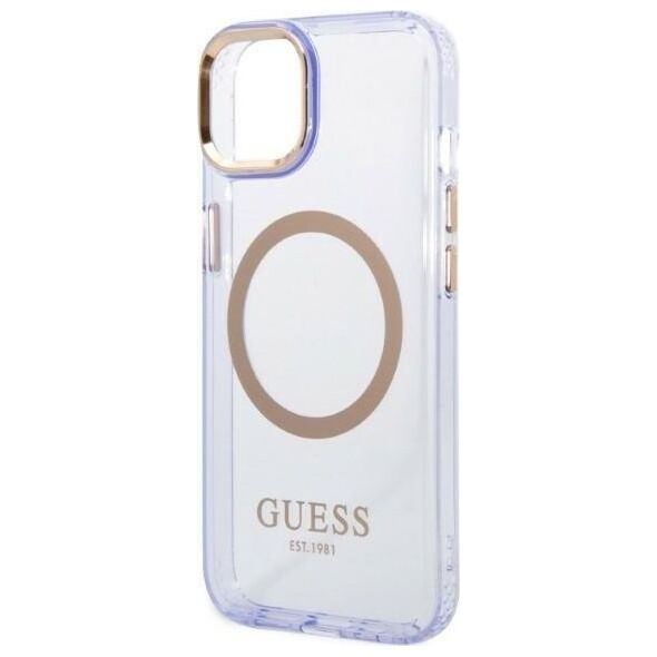 Guess Etui Guess GUHMP14SHTCMU Apple iPhone 14 purpurowy/purple hard case Gold Outline Translucent MagSafe
