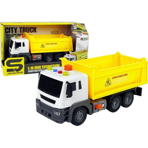 LeanToys Pojazd Budowlany Wywrotka 1:16 Żółta Unoszona Naczepa