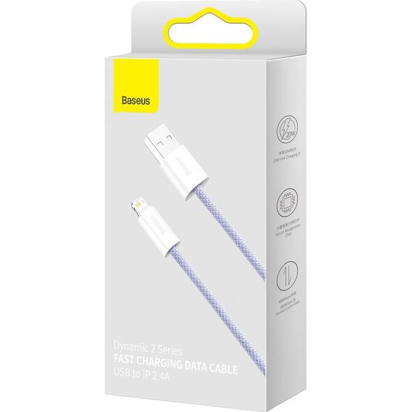Kabel USB Baseus USB-A - Lightning 2 m Fioletowy (CALD040105)