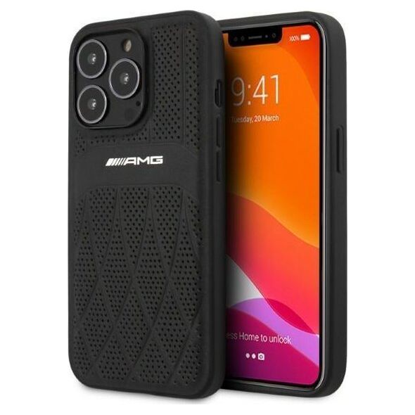 Mercedes AMG AMHCP13XOSDBK iPhone 13 Pro Max 6,7" czarny/black hardcase Leather Curved Lines