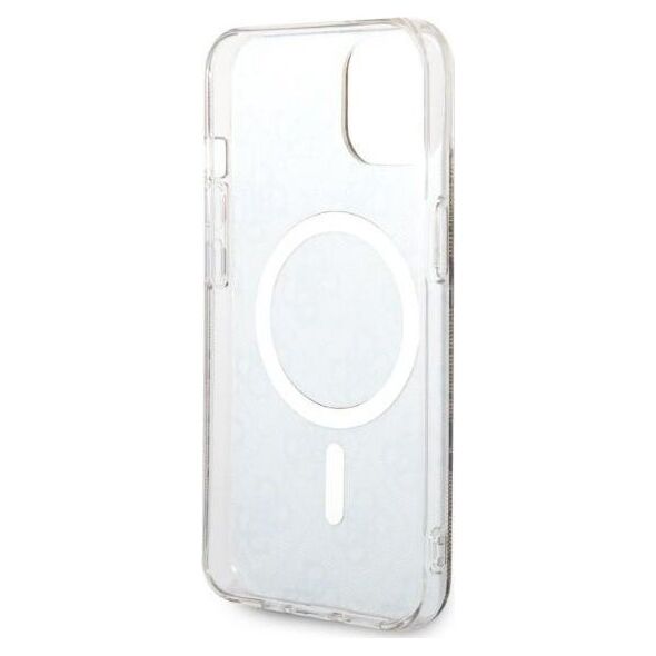 Guess Guess zestaw ładowarka MagSafe + etui do iPhone 14 6,1" brązowe 4G Print (GUBPP14SH4EACSW)