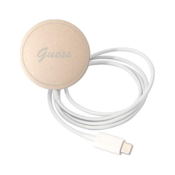 Guess Guess zestaw ładowarka MagSafe + etui do iPhone 14 6,1" brązowe 4G Print (GUBPP14SH4EACSW)