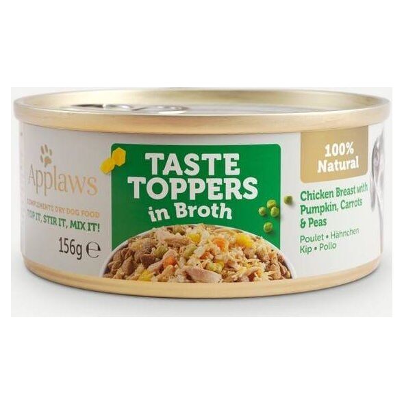 Applaws Applaws Taste Toppers Naturalna Mokra Karma dla Psów Kurczak Z Dynią Marchewką I Groszkiem W Bulionie 156g Puszka