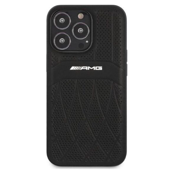Mercedes AMG AMHCP13LOSDBK iPhone 13 Pro / 13 6,1" czarny/black hardcase Leather Curved Lines