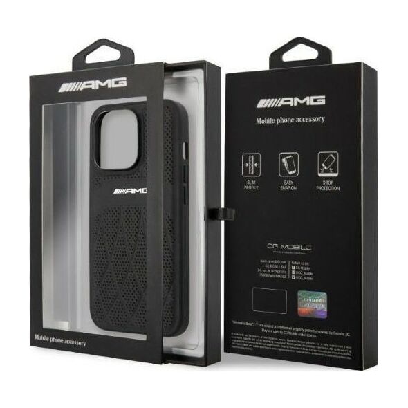 Mercedes AMG AMHCP13LOSDBK iPhone 13 Pro / 13 6,1" czarny/black hardcase Leather Curved Lines