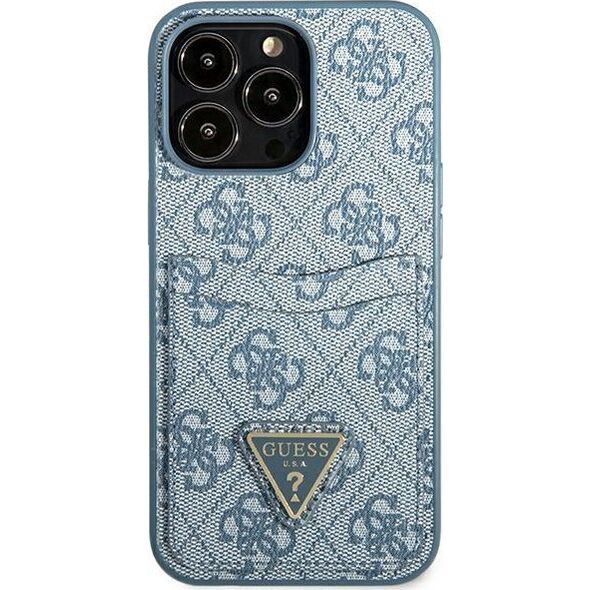 Guess Guess GUHCP13LP4TPB iPhone 13 Pro / 13 6,1" niebieski/blue hardcase 4G Triangle Logo Cardslot