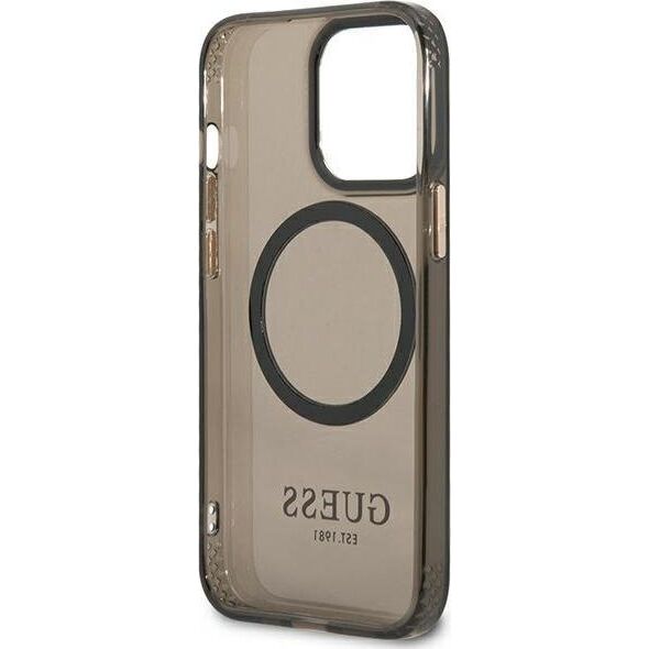 Guess Guess GUHMP13LHTCMK iPhone 13 Pro / 13 6,1" czarny/black hard case Gold Outline Translucent MagSafe