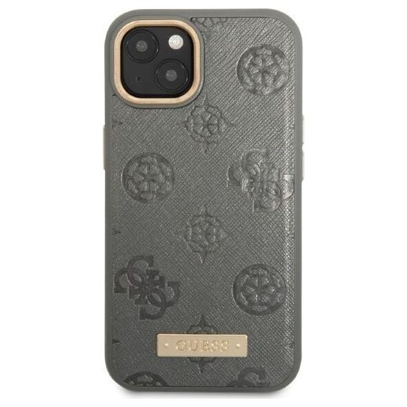 Guess Guess GUHMP13MSAPSTG iPhone 13 6,1" szary/grey hardcase Peony Logo Plate MagSafe