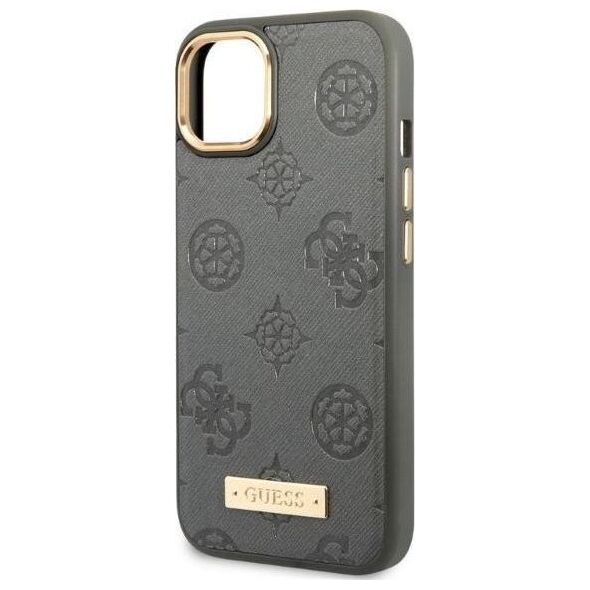 Guess Guess GUHMP13MSAPSTG iPhone 13 6,1" szary/grey hardcase Peony Logo Plate MagSafe