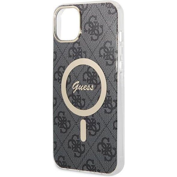 Guess Guess zestaw ładowarka MagSafe + etui do iPhone 14 6,1" czarne 4G Print (GUBPP14SH4EACSK)