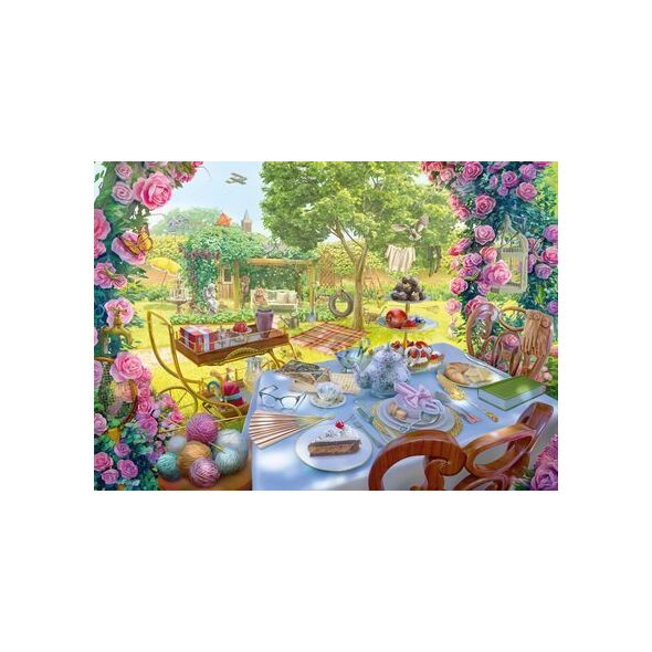 Schmidt Spiele PQ Puzzle 1000 el. JUNE'S JOURNEY (Secret Puzzle) Herbatka w ogrodzie