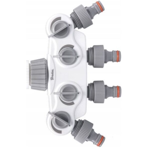 Bradas WHITE LINE Rozdzielacz 4-drożny SOLID z zaworami na kran 1" lub 3/4"