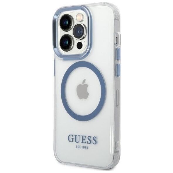 Guess Etui Guess GUHMP14XHTRMB Apple iPhone 14 Pro Max niebieski/blue hard case Metal Outline Magsafe