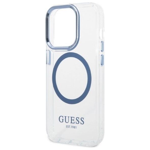 Guess Etui Guess GUHMP14XHTRMB Apple iPhone 14 Pro Max niebieski/blue hard case Metal Outline Magsafe