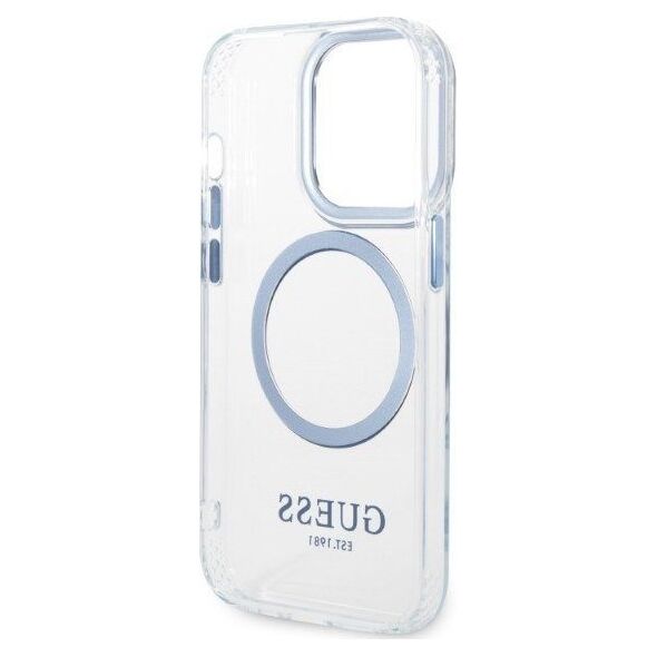 Guess Etui Guess GUHMP14XHTRMB Apple iPhone 14 Pro Max niebieski/blue hard case Metal Outline Magsafe