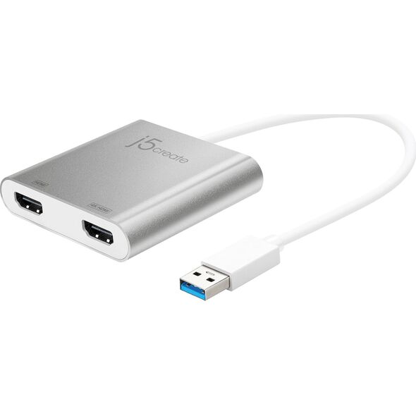 Adapter USB j5create j5create JUA365 zewnętrzna karta graficzna usb 3840 x 2160 px Srebrny