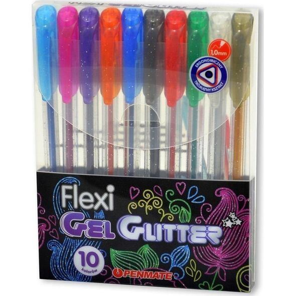 Penmate Długopis żelowy Flexi Abra Gel 10 kol brokatowe