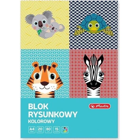 Herlitz Blok rysunkowy A4/20K kolor Cute Animals (10szt)