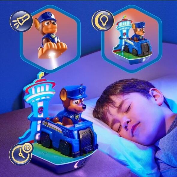Latarka Paw Patrol Edukacyjna lampka nocna i budzik 3 w 1 - PAW PATROL - GoGlow Dream Psi Patrol - Latarka Chase i wskaznik budzika