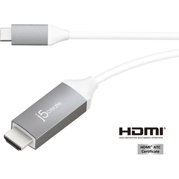 Kabel USB j5create j5create JCC153G kabel HDMI 1,5 m HDMI Type C (Mini) HDMI Typu A (Standard) Szary, Biały