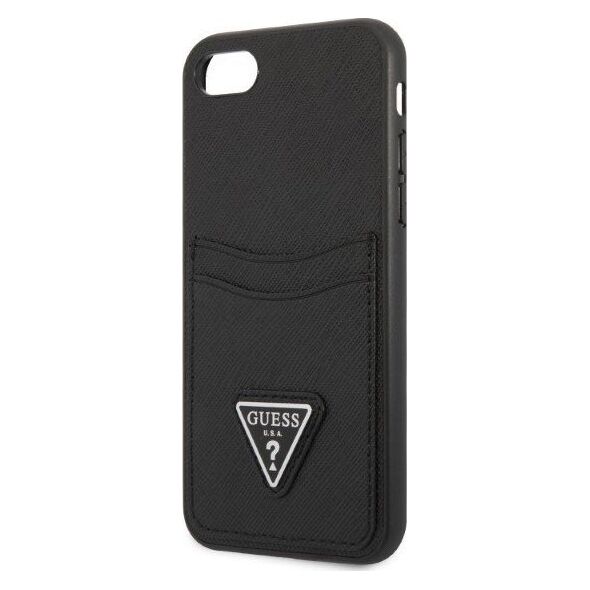 Guess Etui Guess GUHCI8PSATPK Apple iPhone SE 2022/SE 2020/8/7 hardcase czarny/black hardcase Saffiano Triangle Logo Cardslot