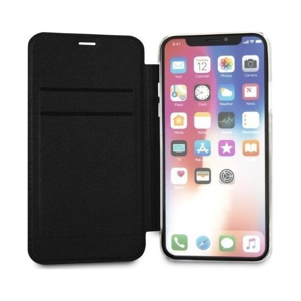 Karl Lagerfeld Etui Karl Lagerfeld KLFLBKPXKSB Apple iPhone XS/X czarny/black bookcase Signature Glitter