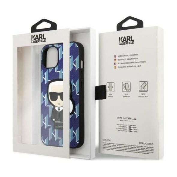 Karl Lagerfeld Etui Karl Lagerfeld KLHCP13SPMNIKBL Apple iPhone 13 mini hardcase niebieski/blue Monogram Ikonik Patch