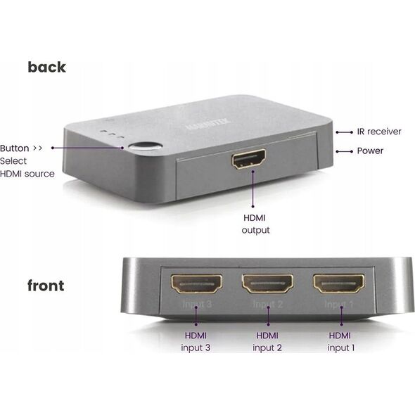 Marmitek Marmitek Connect 310 UHD 2.0 HDMI AutoSwitch 3 in/1 out 4K60