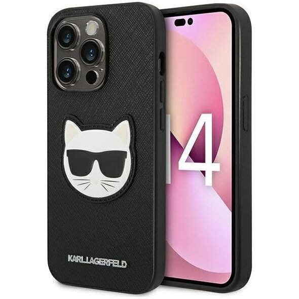 Karl Lagerfeld Etui Karl Lagerfeld KLHCP14XSAPCHK Apple iPhone 14 Pro Max hardcase czarny/black Saffiano Choupette Head Patch