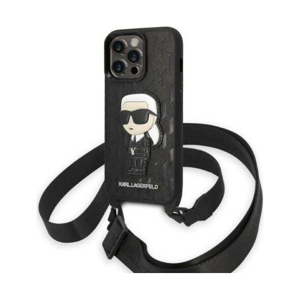 Karl Lagerfeld Etui Karl Lagerfeld KLHCP14LSTKMK Apple iPhone 14 Pro czarny/black hardcase Monogram Ikonik Patch
