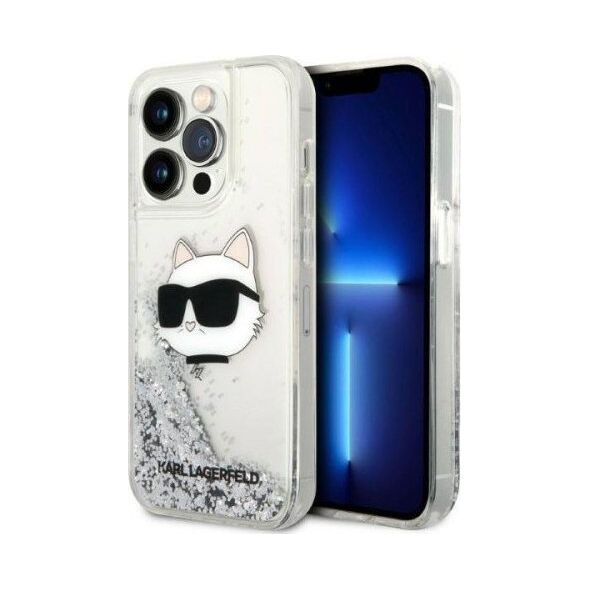 Karl Lagerfeld Etui Karl Lagerfeld KLHCP14XLNCHCS Apple iPhone 14 Pro Max srebrny/silver hardcase Glitter Choupette Head