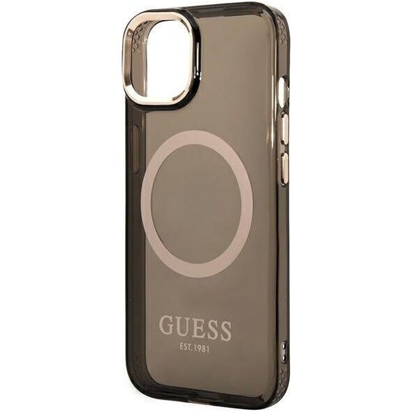 Guess Etui Guess GUHMP14SHTCMK Apple iPhone 14 czarny/black hard case Gold Outline Translucent MagSafe